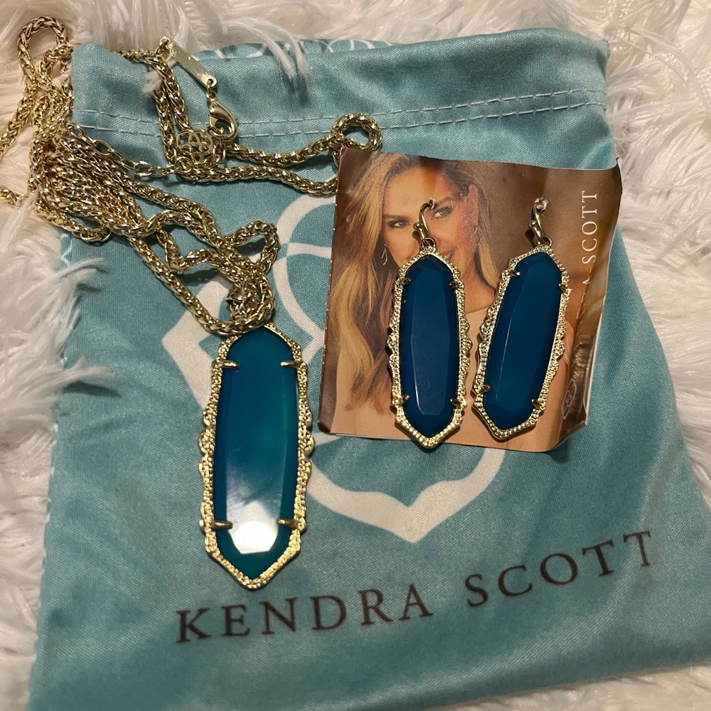 Kendra Scott vintage Mystic Bazaar teal agate Frances, Francie earrings